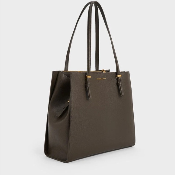 Charles and Keith XL tote bag light moss green NWOT - Picture 6 of 11